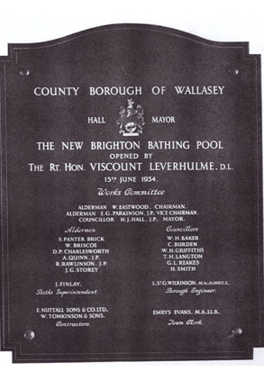 New Brighton Swimming Stadium Commemoration Plaque - image