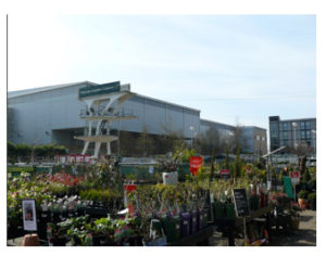 Purley Pool Diving Boards bedecked with flowers - image