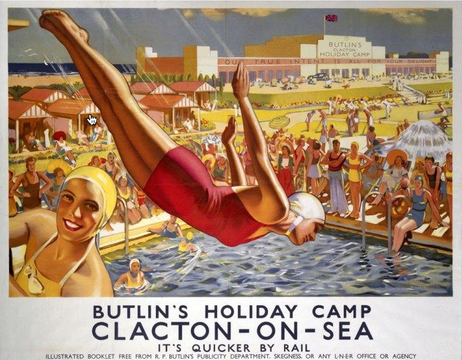 Clacton Pool Butlins - Railway Poster - image