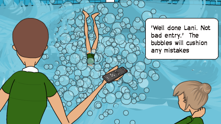 Sport of diving. Into the bubbles - image